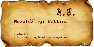 Mozolányi Bettina névjegykártya